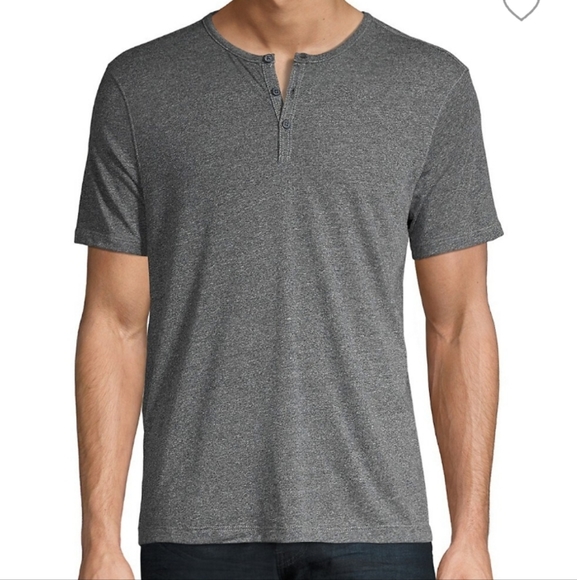 John Varvatos Star USA XL Men's Super Soft Short Sleeve Henley Shirt Grey - Picture 2 of 15